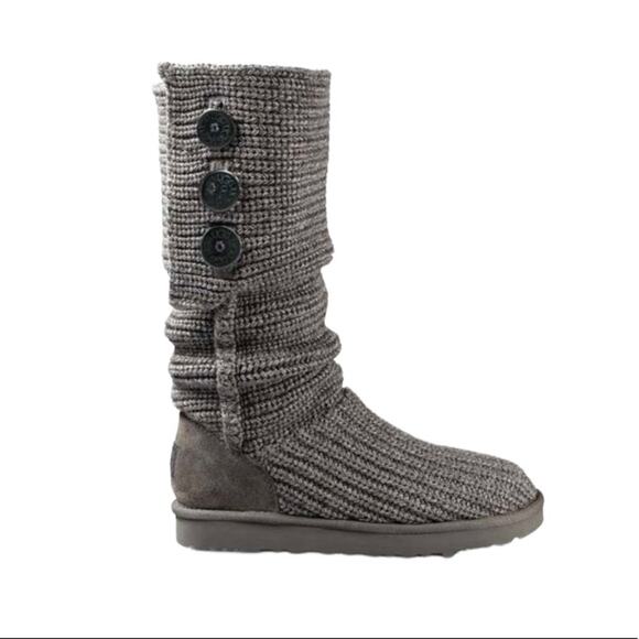 UGG Grey Classic Cardy Boot SZ 6 - Picture 1 of 12